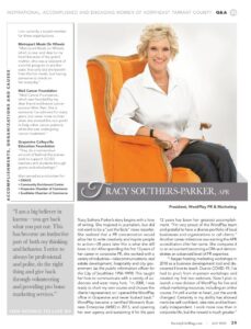 Tracy was named an inspirational, accomplished and engaging woman by Society Life magazine.